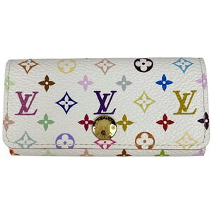 Louis Vuitton Multicle Wallet Key Hook Case Monogram Multicolor Blanc White